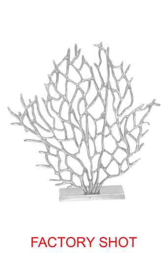 Prato Small Silver Nickel Finish Coral Sculpture