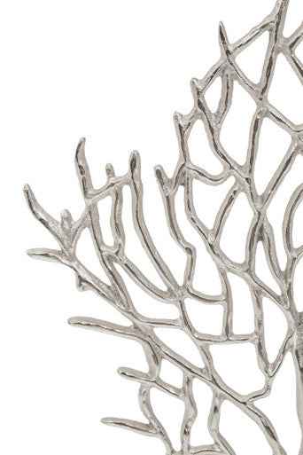 Prato Small Silver Nickel Finish Coral Sculpture