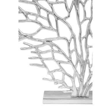 Prato Large Silver Nickel Finish Coral Sculpture