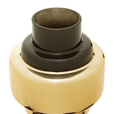 Cayden Small Smoked Black And Gold Vase