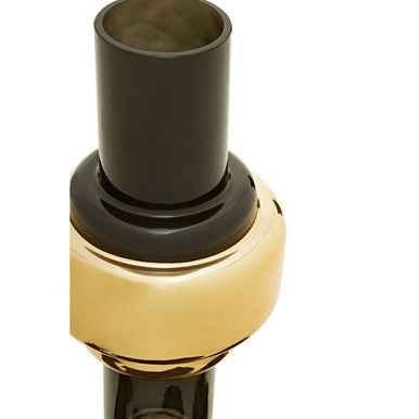 Cayden Large Smoked Black And Gold Vase