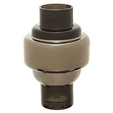 Cayden Small Smoked Black And Silver Vase