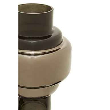 Cayden Small Smoked Black And Silver Vase