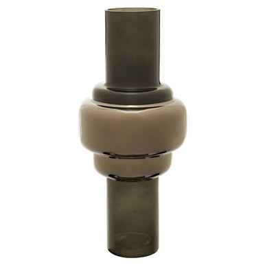 Cayden Large Smoked Black And Silver Vase