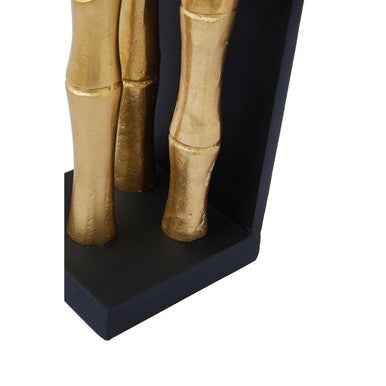 Hiba Set Of Two Gold Finish Bamboo Effect Bookends