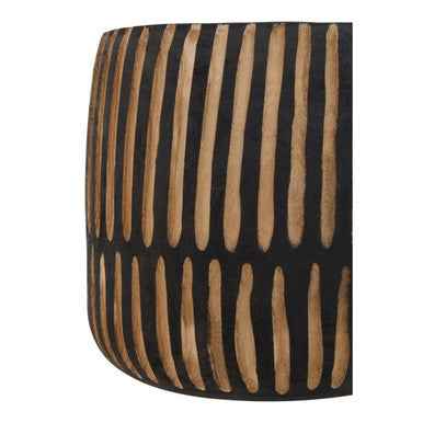 Arlo Large Engraved Natural And Black Wooden Planter