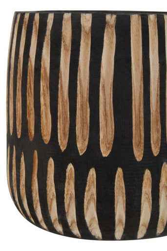 Arlo Small Engraved Natural And Black Planter