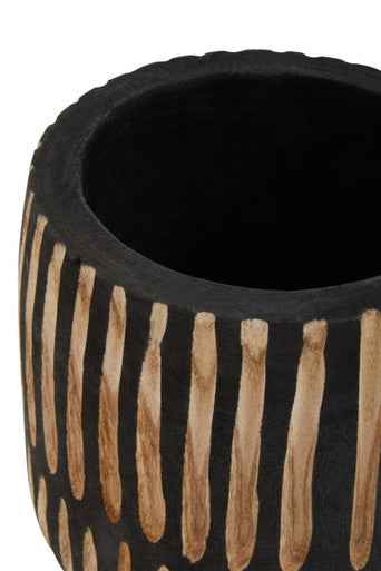 Arlo Small Engraved Natural And Black Planter