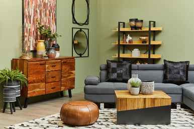 Arlo Small Wooden Black Ombre Planter