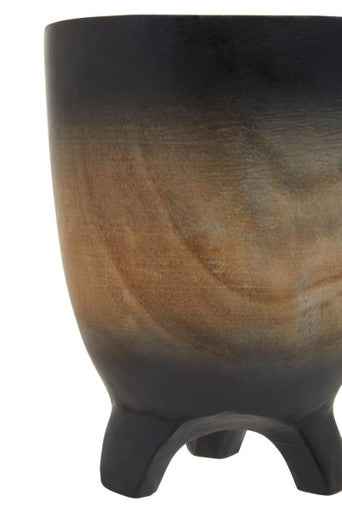 Arlo Small Wooden Black Ombre Planter