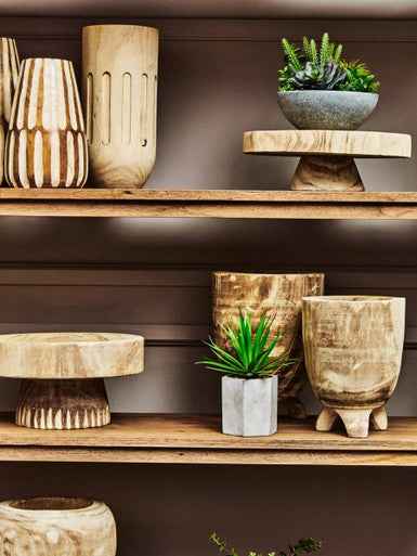 Arlo Natural Engraved Round Bowl