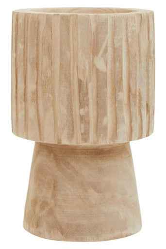 Arlo Engraved Wooden Vase