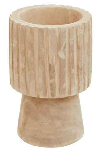 Arlo Engraved Wooden Vase
