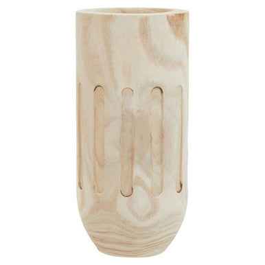 Arlo Natural Engraved Wooden Vase.