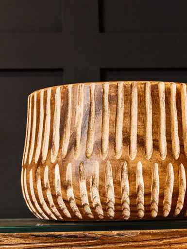 Arlo Large Brown And Natural Wooden Planter