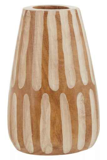 Arlo Small Brown And Natural Wooden Vase