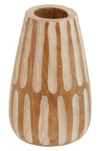 Arlo Small Brown And Natural Wooden Vase