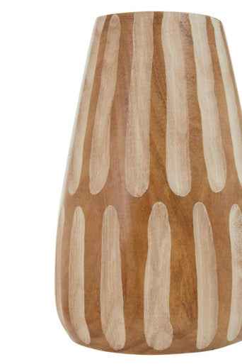 Arlo Small Brown And Natural Wooden Vase
