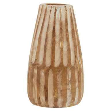 Arlo Large Wooden Engraved Vase