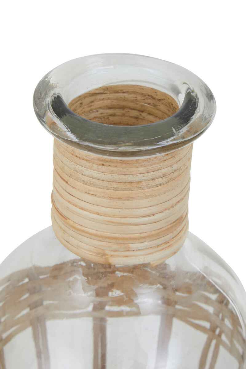 Kuta Natural Cane and Glass Large Vase