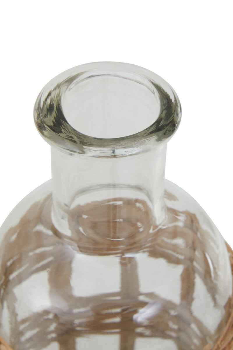 Kuta Natural Cane and Glass Small Vase