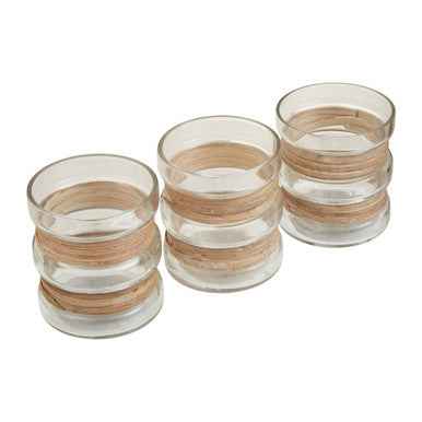 Kuta Set Of 3 Natural Tealight Holders