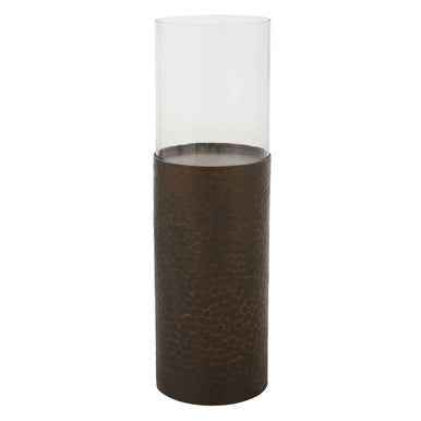 Akola Small Floor Standing Candle Holder In Antique Gold