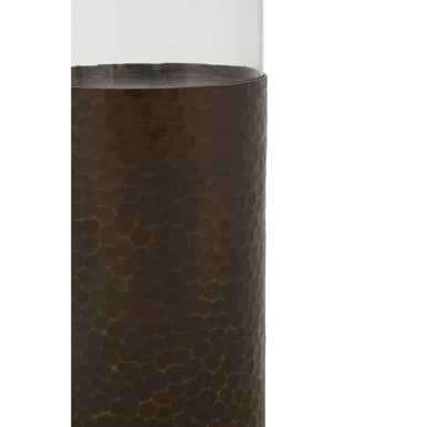 Akola Small Floor Standing Candle Holder In Antique Gold