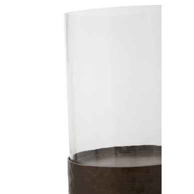 Akola Small Floor Standing Candle Holder In Antique Gold