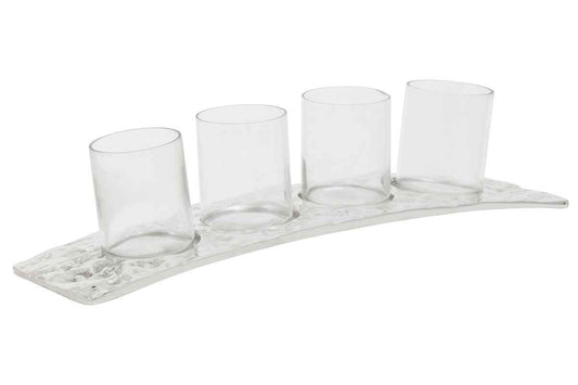 Akola Curved 4 Tealight Holder in Silver