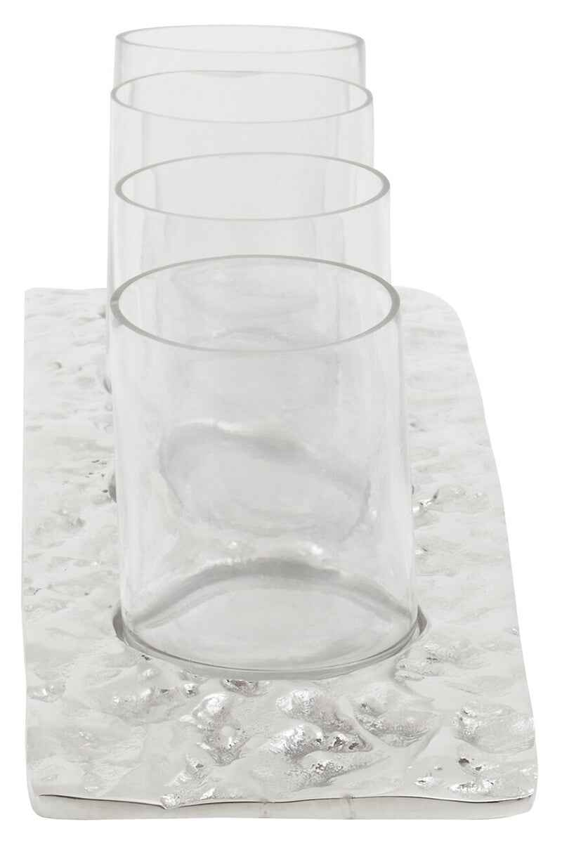 Akola Curved 4 Tealight Holder in Silver