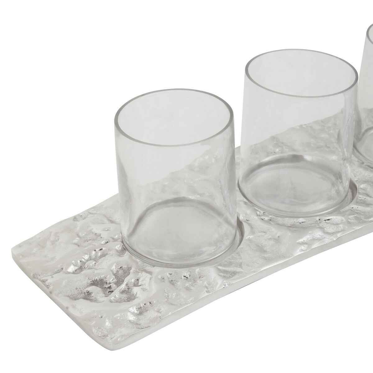 Akola Curved 4 Tealight Holder in Silver