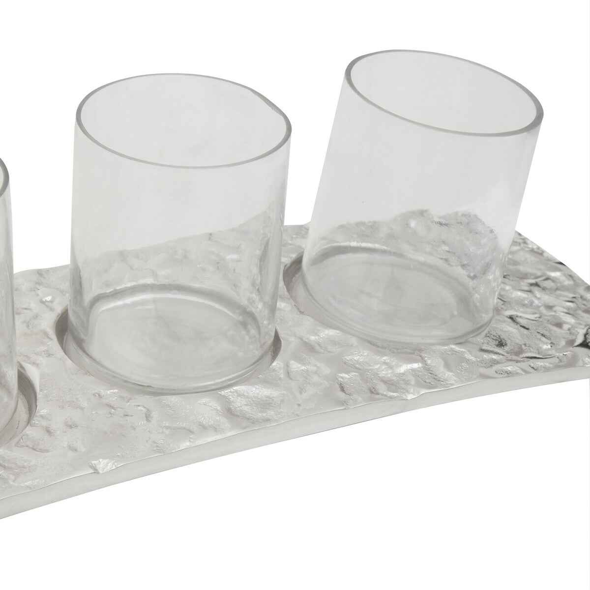 Akola Curved 4 Tealight Holder in Silver