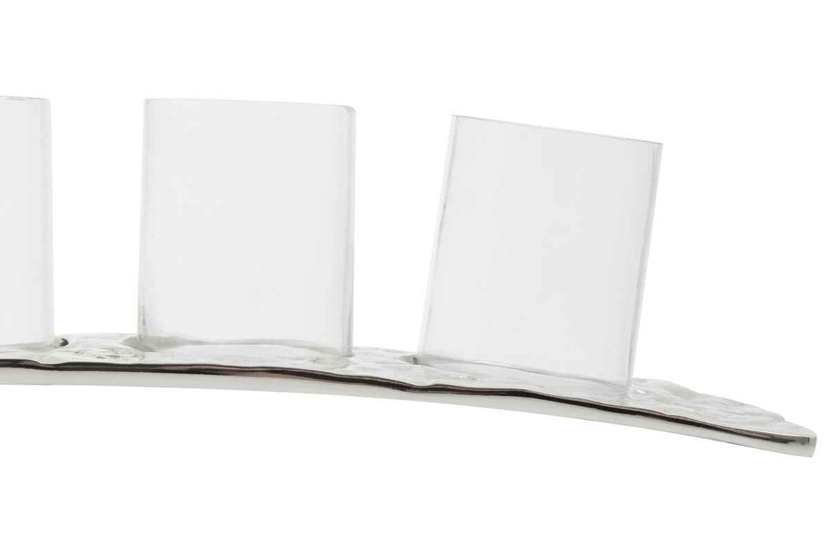Akola Curved 4 Tealight Holder in Silver