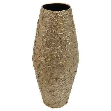 Akola Large Gold Textured Metal Vase