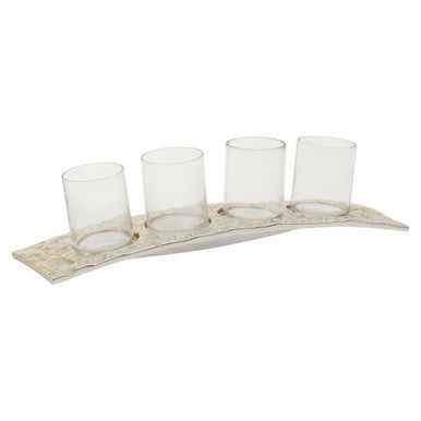 Akola Antique Gold and Glass Tealight Holder