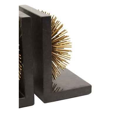 Mirano Set Of Two Gold Finish Starburst Bookends