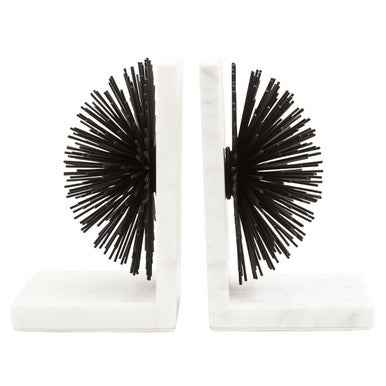 Mirano Set Of Two Black Finish Starburst Bookends