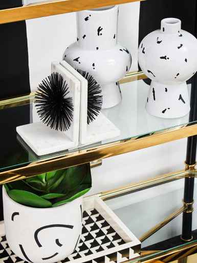 Tundra White and black Small Vase