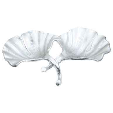 Prato Ginkgo Silver Finish Dish