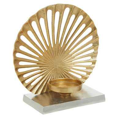 Dion Large Two Toned Silver and Gold Finish Candle Holder