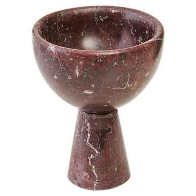 Salmo Small Red Marble Pedestal Bowl
