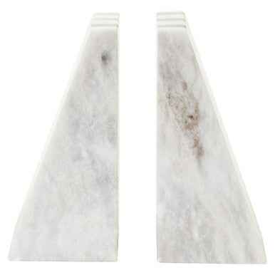 Soma Set of Two Striped White Marble Bookends