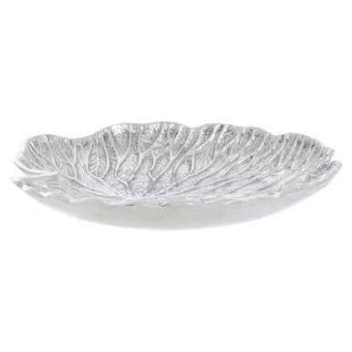 Salma Small Silver Finish Lotus Leaf Plate.