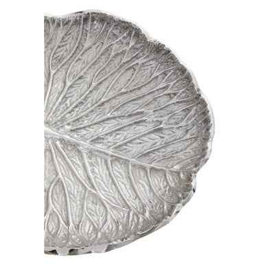 Salma Small Silver Finish Lotus Leaf Plate.