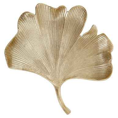 Prato Large Antique Gold Finish Ginkgo Dish