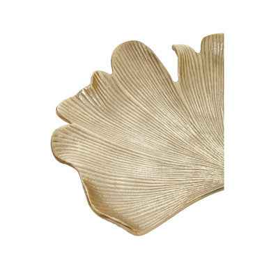Prato Large Antique Gold Finish Ginkgo Dish