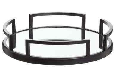 Cruzar Matte Black Mirrored Tray