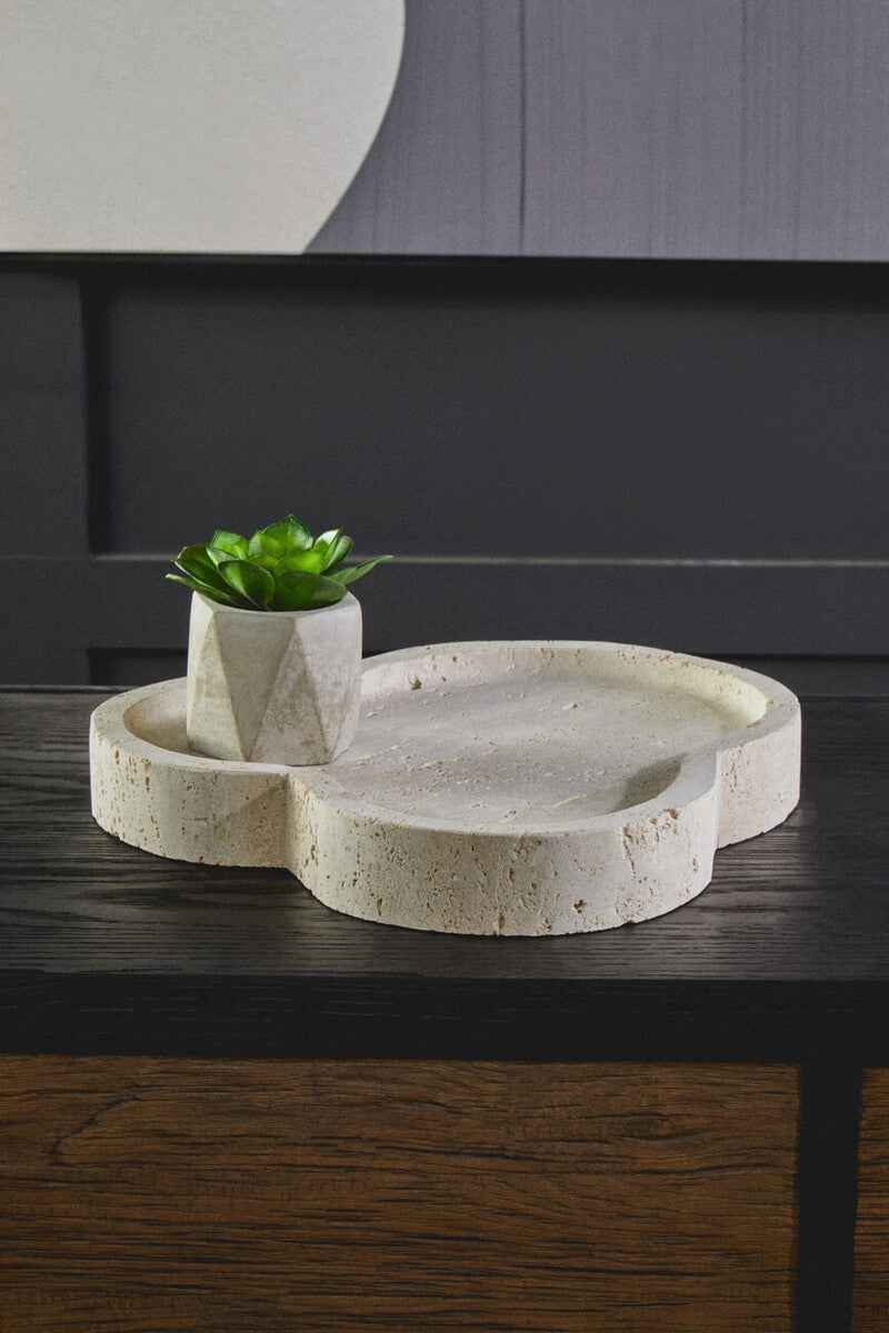 Tibor Travertine Irregular Tray