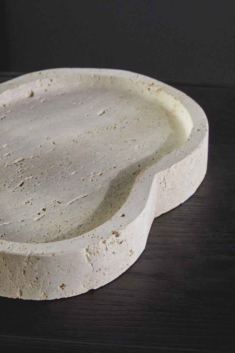 Tibor Travertine Irregular Tray